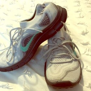 Black white and teal Nike Sneakers